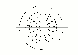 Giro excéntrico del rotor en una carcasa circular